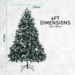Snowy Christmas Tree Xmas Pine Cones 6Ft 180cm 930 Tips GREEN 20 Snowy Christmas Tree Xmas Pine Cones 6Ft 180cm 930 Tips GREEN -Christmas Lights Store 264441 2183537 F