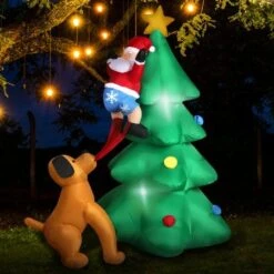 Inflatable Christmas Santa Snowman With LED Light Xmas Decoration Outdoor Type 1 -Christmas Lights Store 269383 2243385 F
