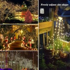 4-Pack 160FT 400 LED Solar String Lights Outdoor, Waterproof Solar Fairy Lights With 8 Lighting Modes, Solar Outdoor Lights For Tree Christmas Wedding Party Decorations Garden Patio (Warm White) -Christmas Lights Store 270123 2248717 HD