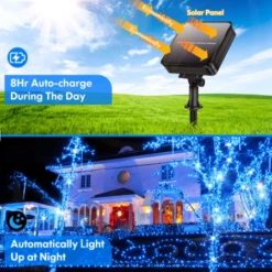 4-Pack 160FT 400 LED Solar String Lights Outdoor, Waterproof Solar Fairy Lights With 8 Lighting Modes, Solar Outdoor Lights For Tree Christmas Wedding Party Decorations Garden Patio (Blue) -Christmas Lights Store 270129 2248801 F