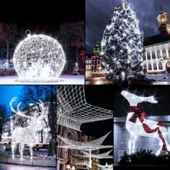 4-Pack 160FT 400 LED Solar String Lights Outdoor, Waterproof Solar Fairy Lights With 8 Lighting Modes, Solar Outdoor Lights For Tree Christmas Wedding Party Decorations Garden Patio (Daylight White) -Christmas Lights Store 270131 2248809 HD