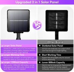 4-Pack 160FT 400 LED Solar String Lights Outdoor, Waterproof Solar Fairy Lights With 8 Lighting Modes, Solar Outdoor Lights For Tree Christmas Wedding Party Decorations Garden Patio (Multi-Color)