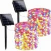 2-Pack 80FT 200 LED Solar String Lights Outdoor, Waterproof Solar Fairy Lights With 8 Lighting Modes, Solar Outdoor Lights For Tree Christmas Wedding Party Decorations Garden Patio (Multi-Color)
