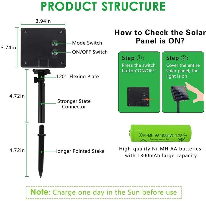 2-Pack 80FT 200 LED Solar String Lights Outdoor, Waterproof Solar Fairy Lights With 8 Lighting Modes, Solar Outdoor Lights For Tree Christmas Wedding Party Decorations Garden Patio (Blue) 2 2-Pack 80FT 200 LED Solar String Lights Outdoor, Waterproof Solar Fairy Lights With 8 Lighting Modes, Solar Outdoor Lights For Tree Christmas Wedding Party Decorations Garden Patio (Blue) - Image 2