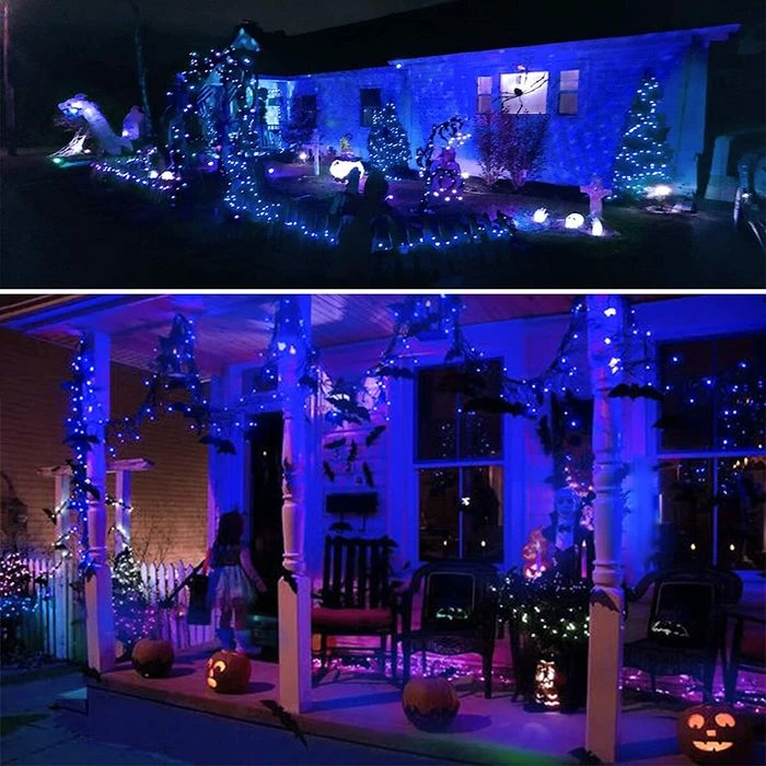 2-Pack 80FT 200 LED Solar String Lights Outdoor, Waterproof Solar Fairy Lights With 8 Lighting Modes, Solar Outdoor Lights For Tree Christmas Wedding Party Decorations Garden Patio (Blue) 3 2-Pack 80FT 200 LED Solar String Lights Outdoor, Waterproof Solar Fairy Lights With 8 Lighting Modes, Solar Outdoor Lights For Tree Christmas Wedding Party Decorations Garden Patio (Blue) - Image 3