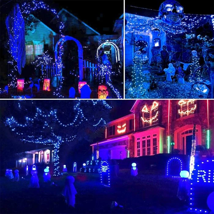 2-Pack 80FT 200 LED Solar String Lights Outdoor, Waterproof Solar Fairy Lights With 8 Lighting Modes, Solar Outdoor Lights For Tree Christmas Wedding Party Decorations Garden Patio (Blue) 8 2-Pack 80FT 200 LED Solar String Lights Outdoor, Waterproof Solar Fairy Lights With 8 Lighting Modes, Solar Outdoor Lights For Tree Christmas Wedding Party Decorations Garden Patio (Blue) - Image 8