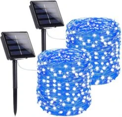 2-Pack 80FT 200 LED Solar String Lights Outdoor, Waterproof Solar Fairy Lights With 8 Lighting Modes, Solar Outdoor Lights For Tree Christmas Wedding Party Decorations Garden Patio (Blue) 17 2-Pack 80FT 200 LED Solar String Lights Outdoor, Waterproof Solar Fairy Lights With 8 Lighting Modes, Solar Outdoor Lights For Tree Christmas Wedding Party Decorations Garden Patio (Blue) -Christmas Lights Store 270211 2249635 HD