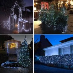 2-Pack 80FT 200 LED Solar String Lights Outdoor, Waterproof Solar Fairy Lights With 8 Lighting Modes, Solar Outdoor Lights For Tree Christmas Wedding Party Decorations Garden Patio (Daylight White) -Christmas Lights Store 270213 2249647 HD