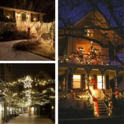 2-Pack 80FT 200 LED Solar String Lights Outdoor, Waterproof Solar Fairy Lights With 8 Lighting Modes, Solar Outdoor Lights For Tree Christmas Wedding Party Decorations Garden Patio (Warm White) -Christmas Lights Store 270215 2249661 HD