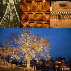 2-Pack 80FT 200 LED Solar String Lights Outdoor, Waterproof Solar Fairy Lights With 8 Lighting Modes, Solar Outdoor Lights For Tree Christmas Wedding Party Decorations Garden Patio (Warm White) -Christmas Lights Store 270215 2249665 HD