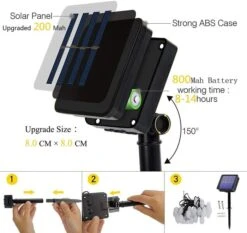 Solar String Lights Outdoor Waterproof,50LED Solar Crystal Globe Lights,8 Mode 7M/24Ft Outdoor Solar Powered String Lights For Garden,Patio Yard,Christmas,Parties,Wedding(Warm White)