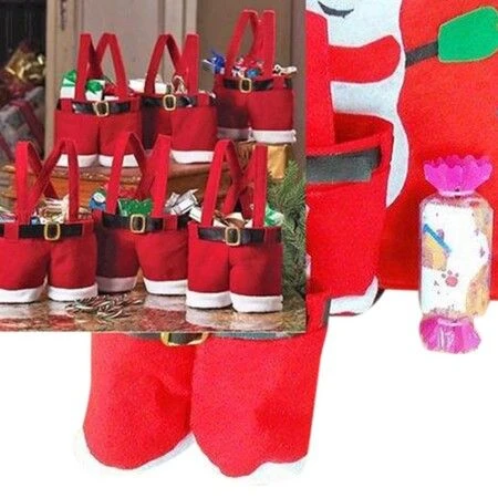 Christmas Decoration Gift Bags Candy Bags Santa Pants Lovely Wine Bottle Gift Bags For Kids Best For Wedding Holiday New Year 5 Christmas Decoration Gift Bags Candy Bags Santa Pants Lovely Wine Bottle Gift Bags For Kids Best For Wedding Holiday New Year - Image 5