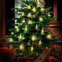 1.5M Christmas Fairy Lights, Reindeer Fairy Lights LED On Silver Wire Deer Warm White Static Battery Operated LED Garland Garden Decoration -Christmas Lights Store 275581 2329505 F