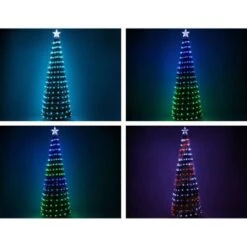 Jingle Jollys Christmas Tree 1.8M 298 LED Xmas Multi Colour Lights Optic Fibre -Christmas Lights Store 275855 2333449 F