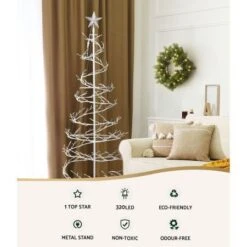 Jingle Jollys Christmas Tree 1.8M 320 LED Xmas Cold White Lights Optic Fibre -Christmas Lights Store 275859 2333479 F