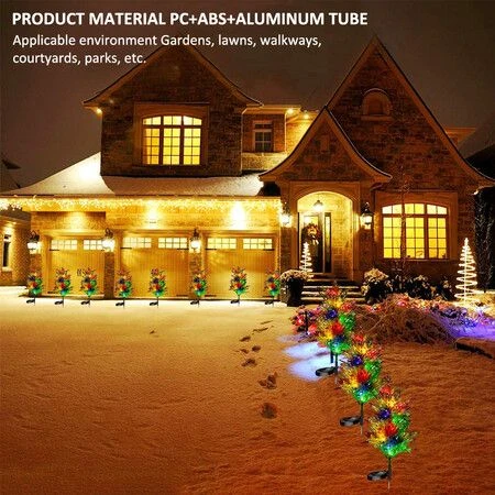 2pcs Christmas Solar Decorative Garden Stakes Lights, Party Outdoor Decor Trees With Multi Color LED Flash Lights Waterproof For Home And Garden 4 2pcs Christmas Solar Decorative Garden Stakes Lights, Party Outdoor Decor Trees With Multi Color LED Flash Lights Waterproof For Home And Garden - Image 4