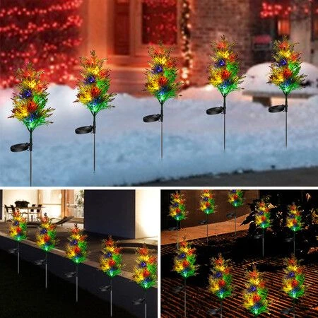 2pcs Christmas Solar Decorative Garden Stakes Lights, Party Outdoor Decor Trees With Multi Color LED Flash Lights Waterproof For Home And Garden 6 2pcs Christmas Solar Decorative Garden Stakes Lights, Party Outdoor Decor Trees With Multi Color LED Flash Lights Waterproof For Home And Garden - Image 6