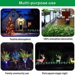 2pcs Christmas Solar Garden Lights Tree Outdoor Multi-Color Changing LED Stake Lights Flower -Christmas Lights Store 276733 2344717 F