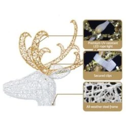 Jingle Jollys Christmas Lights Motif LED Rope Light Reindeer Sleigh Xmas Decor -Christmas Lights Store 276787 2345209 F