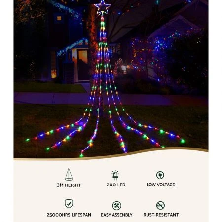 Jingle Jollys 3M Christmas Lights LED Motif Fairy String Lights Solar Powered 3 Jingle Jollys 3M Christmas Lights LED Motif Fairy String Lights Solar Powered - Image 3