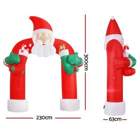 Jingle Jollys Christmas Inflatable Santa Archway 2.3M Outdoor Decorations Lights 2 Jingle Jollys Christmas Inflatable Santa Archway 2.3M Outdoor Decorations Lights - Image 2