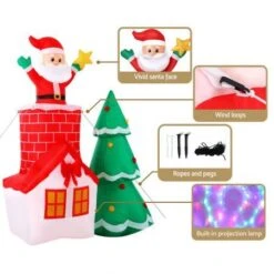 Jingle Jollys 2.2M Christmas Inflatable Santa Tree Lights Outdoor Decorations -Christmas Lights Store 276799 2345303 F