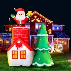 Jingle Jollys 2.2M Christmas Inflatable Santa Tree Lights Outdoor Decorations -Christmas Lights Store 276799 2345309 F