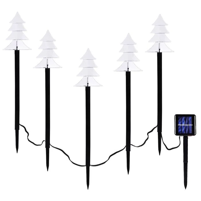 5pcs Outdoor Solar Garden Lights Christmas Tree Lawn Lamp Waterproof Decoration For Garden Pathway Patio Yard 2 5pcs Outdoor Solar Garden Lights Christmas Tree Lawn Lamp Waterproof Decoration For Garden Pathway Patio Yard - Image 2