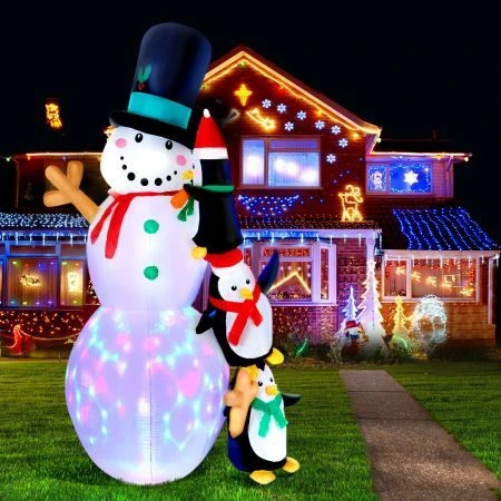 Jingle Jollys 2.4M Christmas Inflatable Snowman Xmas Lights Outdoor Decorations 8 Jingle Jollys 2.4M Christmas Inflatable Snowman Xmas Lights Outdoor Decorations - Image 8