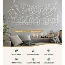 Jingle Jollys 1.9M LED Merry Christmas Lights Motif Light Outdoor Decorations -Christmas Lights Store 277573 2357013 F