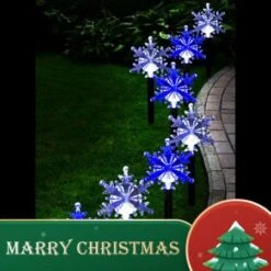 Stockholm Christmas Lights Snowflake Solar Path Light Blue & White 8 Pack Decor -Christmas Lights Store 277595 2383995 F