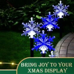 Stockholm Christmas Lights Snowflake Solar Path Light Blue & White 8 Pack Decor -Christmas Lights Store 277595 2383997 F