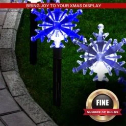 Stockholm Christmas Lights Snowflake Solar Path Light Blue & White 8 Pack Decor -Christmas Lights Store 277595 2384005 F