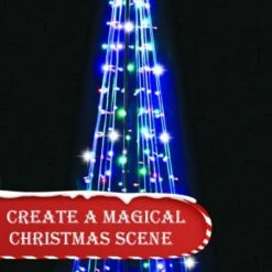 NEW Stockholm Christmas Lights Multi Colour Giant Flashing Strand Tree 360cm 400 LEDs Memory Controller Keeps To Most Recent Mode Flash Modes And Steady Glow Easy To Assemble -Christmas Lights Store 277601 2383549 F