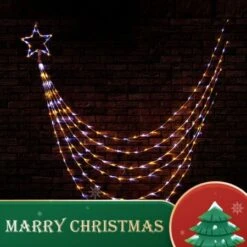 Stockholm Christmas Lights 3m Waterful Star Light Warm & Cool White 200 LEDs 16 Stockholm Christmas Lights 3m Waterful Star Light Warm & Cool White 200 LEDs -Christmas Lights Store 277605 2383635 F