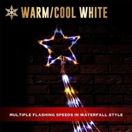 Stockholm Christmas Lights 3m Waterful Star Light Warm & Cool White 200 LEDs 4 Stockholm Christmas Lights 3m Waterful Star Light Warm & Cool White 200 LEDs - Image 4