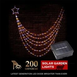 Stockholm Christmas Lights 3m Waterful Star Light Warm & Cool White 200 LEDs