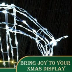 NEW Stockholm Christmas Lights Feeding Reindeer Cool White LED Battery Powered