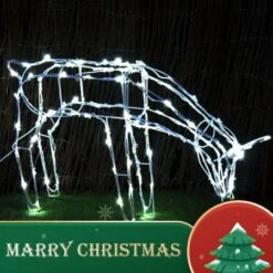 NEW Stockholm Christmas Lights Feeding Reindeer Cool White LED Battery Powered -Christmas Lights Store 277609 2384019 F