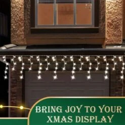 Stockholm Christmas Lights Snowy Icicles Cool White Solar Light 600 LED Decor -Christmas Lights Store 277617 2384653 F