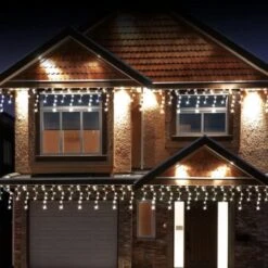 Stockholm Christmas Lights Snowy Icicles Cool White Solar Light 600 LED Decor -Christmas Lights Store 277617 2384655 F