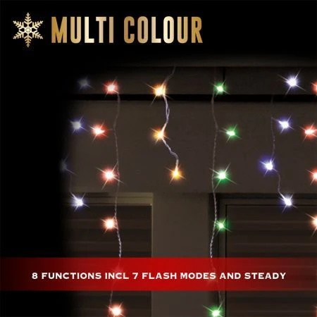 Stockholm Christmas Lights Snowy Icicles Multi Colour Solar Light 600 LED Decor 4 Stockholm Christmas Lights Snowy Icicles Multi Colour Solar Light 600 LED Decor - Image 4