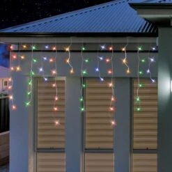 Stockholm Christmas Lights Snowy Icicles Multi Colour Solar Light 600 LED Decor