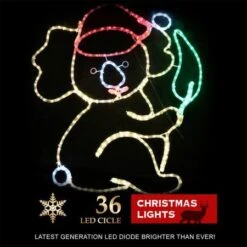 Stockholm Christmas Lights Motif LED Ropelight Koala With Gum Leaf 75x84cm