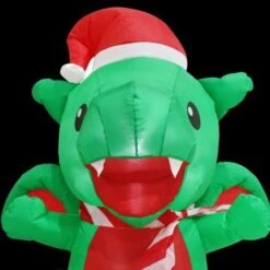 Stockholm 1.2m Christmas Lights Xmas Inflatable Airpower Baby Dragon Santa Hat -Christmas Lights Store 277629 2385171 F