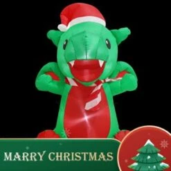 Stockholm 1.2m Christmas Lights Xmas Inflatable Airpower Baby Dragon Santa Hat -Christmas Lights Store 277629 2385173 F