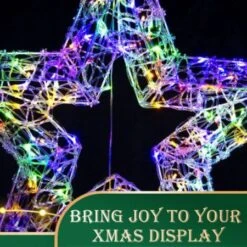 Stockholm Christmas Lights 170 LED Acrylic Star Multi Colour Party 80x90cm -Christmas Lights Store 277645 2385311 F