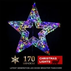 Stockholm Christmas Lights 170 LED Acrylic Star Multi Colour Party 80x90cm -Christmas Lights Store 277645 2385313 F