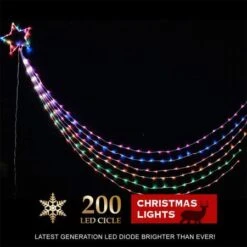 NEW Stockholm Christmas Lights 3m Waterful Star Light Rainbow 200 LEDs Decor -Christmas Lights Store 277649 2385349 F