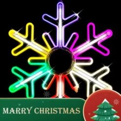 Stockholm Christmas Lights Neon Rainbow Light Snowflake Digital 870LEDs 75x68cm 14 Stockholm Christmas Lights Neon Rainbow Light Snowflake Digital 870LEDs 75x68cm -Christmas Lights Store 277653 2385379 F